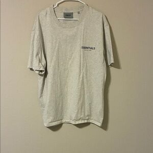 Used Essentials Men’s Light Cream Short Sleeve Logo Tee
